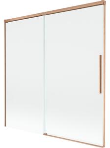 Mexen Rox, kétszárnyú tolóajtós kádparaván 160 x 150 cm, 8 mm-es átlátszó üveg, matt réz profil, 8C9-160-001-65-00