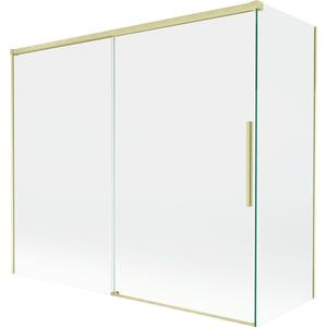Mexen Rox, kétszárnyú tolóajtós kádparaván 180 + 80 x 150 cm, 8 mm-es átlátszó üveg, matt arany profil, 8C9-180-080-55-00