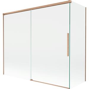 Mexen Rox, kétszárnyú tolóajtós kádparaván 180 + 80 x 150 cm, 8 mm-es átlátszó üveg, matt réz profil, 8C9-180-080-65-00