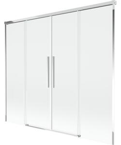 Mexen Rox, kétszárnyú tolóajtós kádparaván 170 x 150 cm, 8 mm-es átlátszó üveg, króm profil, 8C9-170-002-01-00