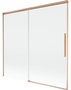 Mexen Rox, kétszárnyú tolóajtós kádparaván 170 x 150 cm, 8 mm-es átlátszó üveg, matt réz profil, 8C9-170-001-65-00