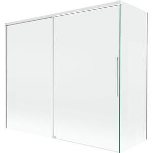 Mexen Rox, kétszárnyú tolóajtós kádparaván 180 + 80 x 150 cm, 8 mm-es átlátszó üveg, fehér profil, 8C9-180-080-20-00