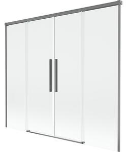 Mexen Rox, kétszárnyú tolóajtós kádparaván 170 x 150 cm, 8 mm-es átlátszó üveg, grafit profil, 8C9-170-002-95-00