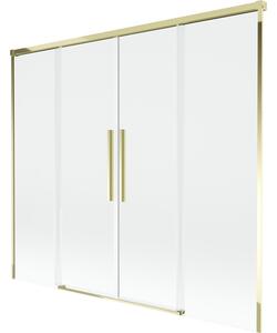 Mexen Rox, kétszárnyú tolóajtós kádparaván 170 x 150 cm, 8 mm-es átlátszó üveg, fényes arany profil, 8C9-170-002-50-00