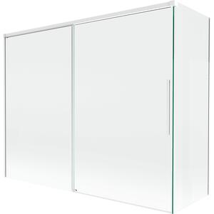 Mexen Rox, kétszárnyú tolóajtós kádparaván 190 + 80 x 150 cm, 8 mm-es átlátszó üveg, fehér profil, 8C9-190-080-20-00