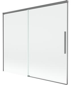Mexen Rox, kétszárnyú tolóajtós kádparaván 180 x 150 cm, 8 mm-es átlátszó üveg, grafit profil, 8C9-180-001-95-00