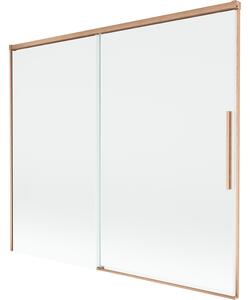 Mexen Rox, kétszárnyú tolóajtós kádparaván 180 x 150 cm, 8 mm-es átlátszó üveg, matt réz profil, 8C9-180-001-65-00