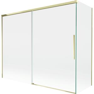 Mexen Rox, kétszárnyú tolóajtós kádparaván 190 + 80 x 150 cm, 8 mm-es átlátszó üveg, arany fényes profil, 8C9-190-080-50-00