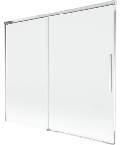 Mexen Rox, kétszárnyú tolóajtós kádparaván 180 x 150 cm, 8 mm-es átlátszó üveg, króm profil, 8C9-180-001-01-00