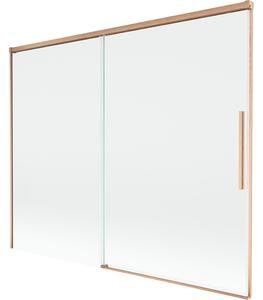 Mexen Rox, kétszárnyú tolóajtós kádparaván 190 x 150 cm, 8 mm-es átlátszó üveg, matt réz profil, 8C9-190-001-65-00