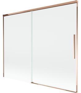 Mexen Rox, kétszárnyú tolóajtós kádparaván 190 x 150 cm, 8 mm-es átlátszó üveg, rozéarany profil, 8C9-190-001-60-00
