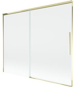 Mexen Rox, kétszárnyú tolóajtós kádparaván 190 x 150 cm, 8 mm-es átlátszó üveg, arany fényes profil, 8C9-190-001-50-00