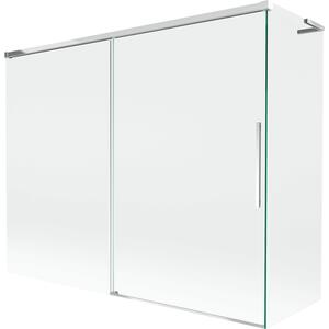 Mexen Rox, L tolóajtós, kétszárnyú kádparaván 190 + 80 x 150 cm, 8 mm-es átlátszó üveg, króm profil, 8C9L-190-080-01-00