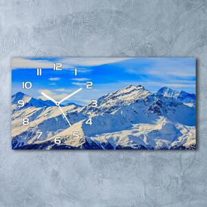 Négyszögletes üvegóra vízszintesen Alpok télen