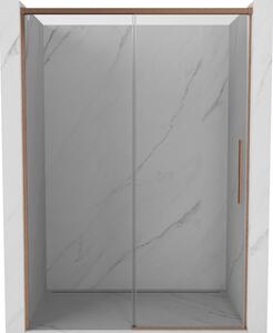 Mexen Rox, tolóajtó zuhanykabinhoz 140 cm, 8 mm-es átlátszó üveg, matt réz profil, 8C2-140-000-65-00