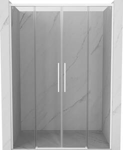 Mexen Rox, tolóajtó zuhanykabinhoz 140 cm, 8 mm-es átlátszó üveg, fehér profil, 8C2-140-002-20-00