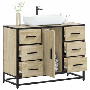 VidaXL sonoma tölgy szerelt fa fürdőszobai mosdószekrény 80x33x60 cm