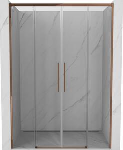Mexen Rox, tolóajtó zuhanykabinhoz 140 cm, 8 mm-es átlátszó üveg, rozéarany profil, 8C2-140-002-60-00