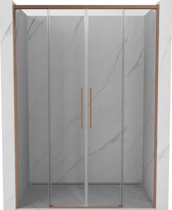 Mexen Rox, tolóajtó zuhanykabinhoz 160 cm, 8 mm-es átlátszó üveg, matt réz profil, 8C2-160-002-65-00