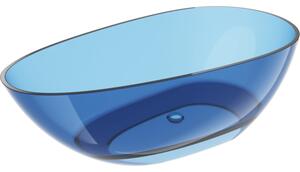 Mexen Glass Denim, szabadon álló átlátszó kád 170 x 85 cm, króm dugóval, 58061708507