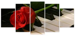 Képek - rózsa a zongorán (150x70cm)