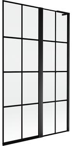 Mexen Mist L, kétszárnyú kádparaván, jobb oldali 110 x 150 cm, fekete rács, fekete - 8A9L-110-011-70-77-P