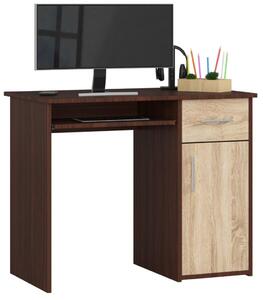 AKORD Furniture Factory PIN PK Íróasztal Laminált Wenge/Sonoma Tölgy Kihúzható Billentyűzettartóval