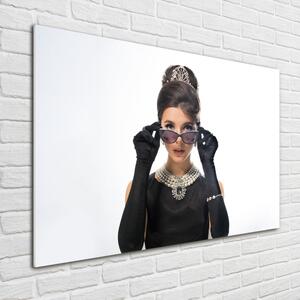 Üvegkép nyomtatás Nő szemüveg