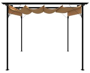 VidaXL tópszínű acél pavilon behúzható tetővel 3 x 3 m 180 g/m²