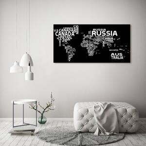 Akrilüveg fotó Térkép a világ feliratok