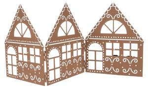 Karácsonyi fém dekoráció Három ház barna , 50 x 20x 2,5 cm