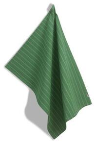 Kela Cora konyharuha, 100% pamut, zöld, csíkos, 70 x 50 cm