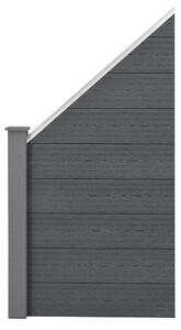 WPC szürke kerítéspanel ferde elem 96 x (102-180) cm
