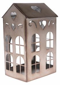 Fém gyertyatartó Rustik House, 12,2 x 20,5 x 10,6cm, 12,2 x 20,5 x 10,6 cm