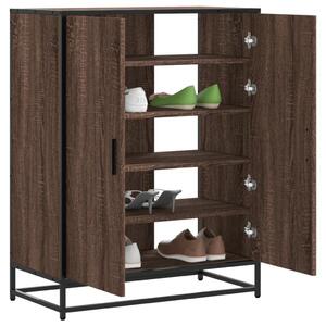 VidaXL barna tölgy színű szerelt fa és fém cipőszekrény 75x38x97,5 cm