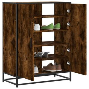 VidaXL füstös tölgy színű szerelt fa és fém cipőszekrény 75x38x97,5 cm
