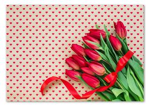 Akrilkép Tulipánok szívek