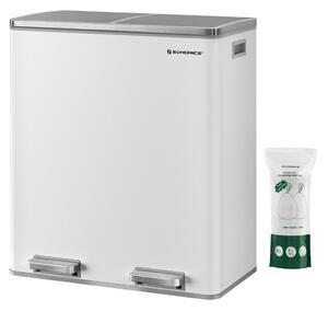 Szelektív szemeteskuka 2x30L, fehér
