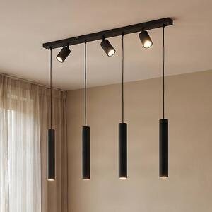 Lindby Sanad lógó világítás, 100 cm, 7 izzós, fekete, GU10, dimmelhető, Fekete, Nappali / Étkező, fém, Modern