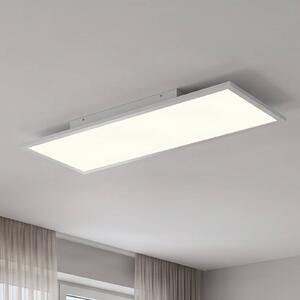 Lindby LED panel Quais, 80 x 30 cm, fehér, fém, 4,000K, Fehér / opál, Konyha, Alumínium, Modern