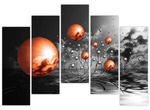 Absztrakt képek - narancssárga gömbök (125x90cm)