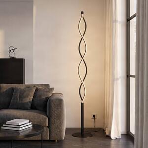 Lindby LED állólámpa Welina, fekete, 150 cm, dimmelhető, dimmelhető, Fekete, Nappali / Étkező, fém, Modern