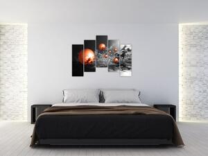 Absztrakt képek - narancssárga gömbök (125x90cm)
