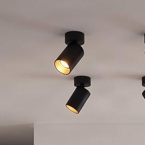Arcchio spotlámpa Brinja, 4 darabos szett, fekete, kerek, Ø 6cm, GU10, dimmelhető, Fekete, Folyosó, Alumínium, Modern