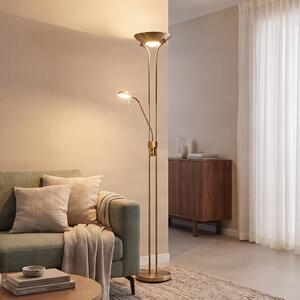 Lindby LED állólámpa Josefin, bronz, olvasólámpa, dimmelhető, dimmelhető, Bronz / antik sárgaréz, Nappali / Étkező, fém, Modern