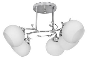 Classic chandelier pendant ceiling lamp Activejet IRMA nickel 5xE27 for living room