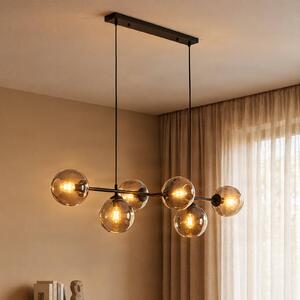 EMIBIG LIGHTING Üveges függőlámpa, 8-as lámpa, fekete, grafit, üveg, E14, dimmelhető, Fekete, Nappali / Étkező, Üveg, Modern