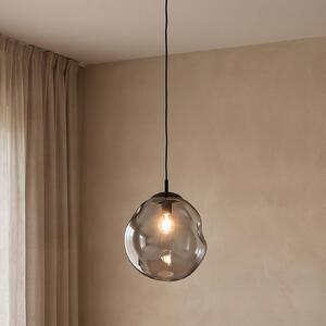 TK Lighting Sol üveg függőlámpa, Ø 35cm, fekete/füstszürke, dimmelhető, Tiszta / átlátszó, Nappali / Étkező, Üveg, Modern