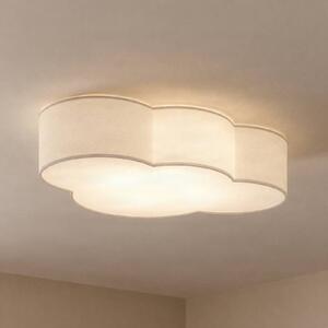 TK Lighting Cloud mennyezeti lámpa, fehér, textil, hossza 62 cm, E27, 4 lámpás., dimmelhető, Fehér / opál, Nappali / Étkező, Textil / szövet / selyem, Fiatalos életstílus