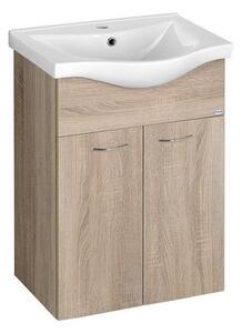 Aqualine Aqualine, KERAMIA FRESH mosdó szekrény 51,1x74x34cm, platina tölgy, 50058